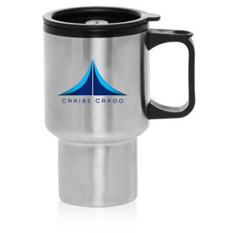 14 oz Double Wall Thermal Mug with Insulated Plastic and Lid