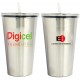 16 oz Double Wall Insulated Travel Mug with Lid and Straw