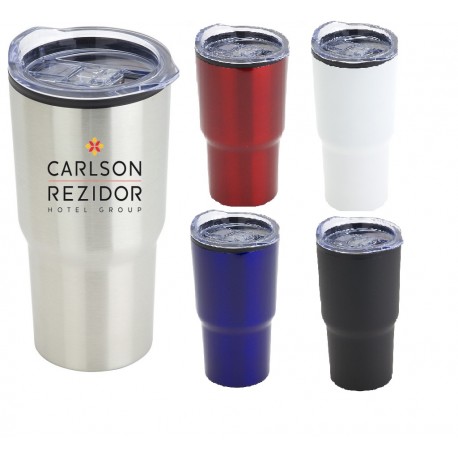 20 oz Double Wall Travel Mug Full Color Laser Engraved Screen Printed and Etched