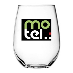 USA PRINTED 15 oz Restaurant Stemless Wine Glass
