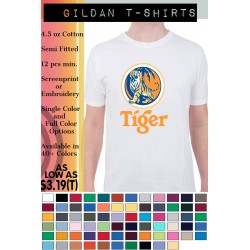 USA PRINTED GILDAN ComfortSoft  4.5oz 100% Pre Shrunk Cotton T-Shirt