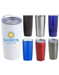 USA Printed 20 oz Vacuum Sealed Double Wall Heavy Duty Stainless Steel Travel Mugs with Sliding Lid