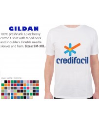 USA Printed Gildan Heavy Duty 5.3 oz 100% Pre Shrunk Cotton Seamless Rib Apparel T-Shirt