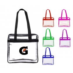 PVC Vinyl Carry Stadium Approved Gameday Tote Bags with Zipper