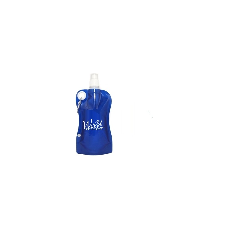 Collapsible Water Bottle with Carabiner in Marina
